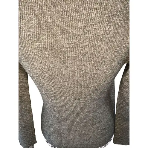 Ribbed Cross Front Sweater Everyday Casual School Workwear Gray Size M