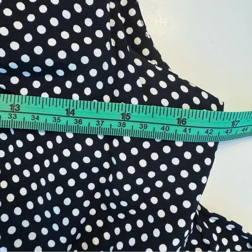 KC Spencer Polka Dot Vintage Maxi Dress Size 4 Small Tie Waist Black White