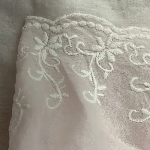 P.J. Salvage Pajama Night Shirt Medium Pink Embroidered Lightweight Casual Comfort