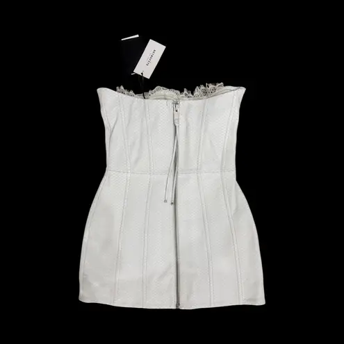 NWT Retrofete AMBERLY LEATHER Mini DRESS in Optic White Sz Medium $698