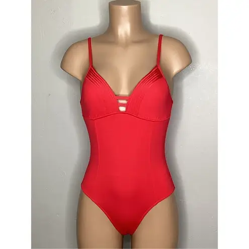Seafolly New. red plunge swimsuit. Size 12. Retails $149