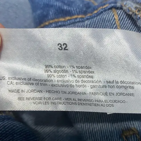 Sam Edelman  high rise slim straight leg jeans,‎ size 32, embroidery detail