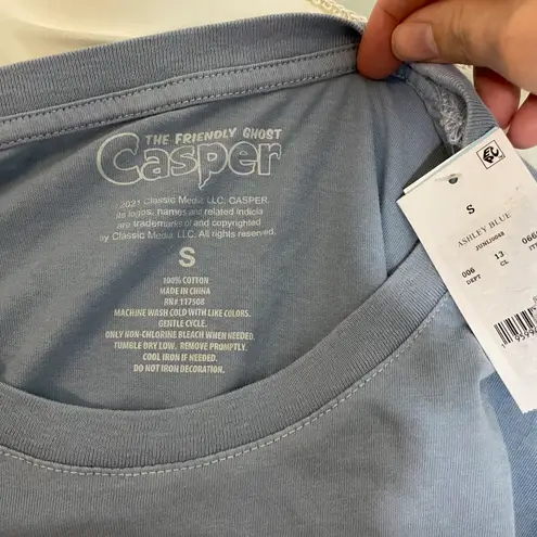 Classic Media NWT Light Blue Casper the Friendly Ghost Cropped Crop Top High Cut Tee Goth New