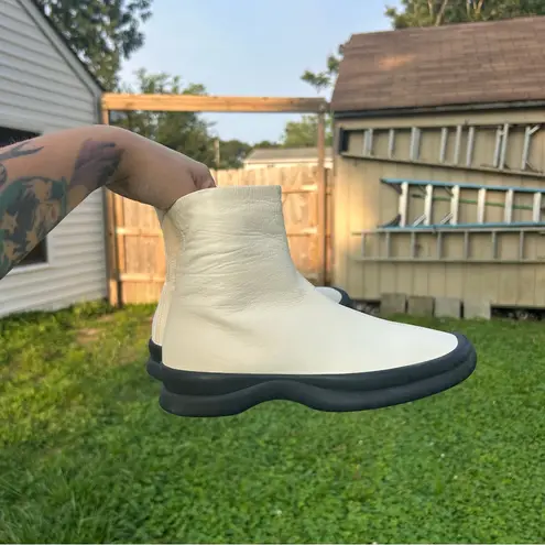 The Row Town Leather Zip Boot Milk White size 36