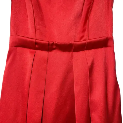 Zac Posen Womens Red Fit & Flare Cocktail Dress 8 USA Lace Up Back Pockets Party