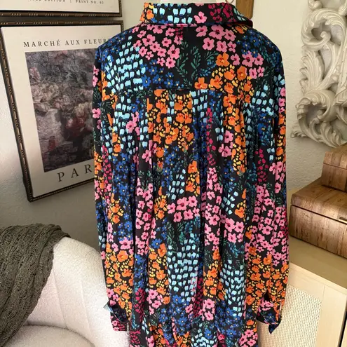 Johnny Was Astrid Pleated Pant and Shirt set Size Extra Large Floral Wide Leg