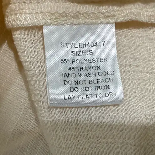 Grade & Gather Cream Puff Sleeve Blouse with Ruffled Tie Front