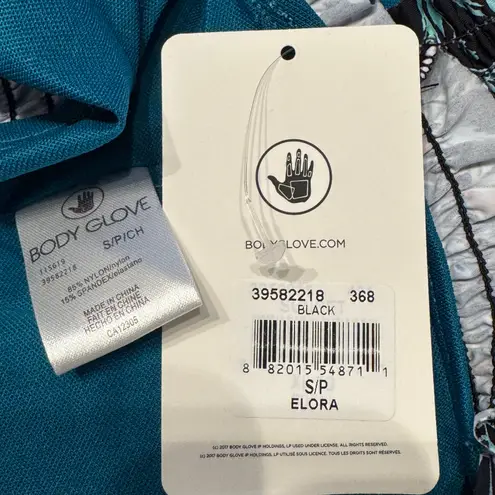 Body Glove Small Elora Bikini Swim Top Smocked Bandeau Lined Bra Floral Abloom