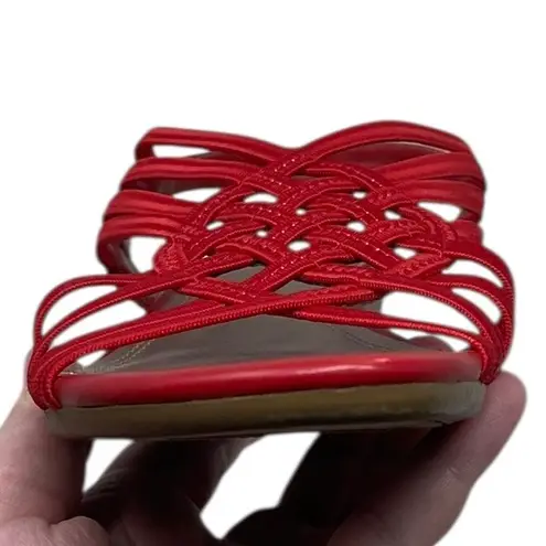 Naturalizer Red Strappy Slingback Wedge Sandals Women’s Size 8M