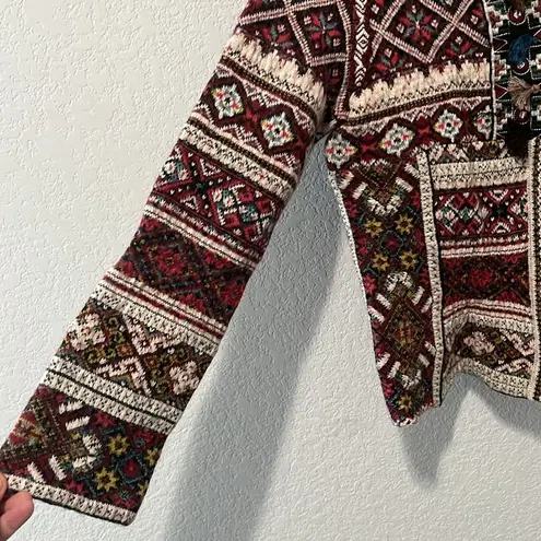 ALDO MARTINS (Anthropologie) Inverness Red Wool/Alpaca Cardigan, Size M Size M