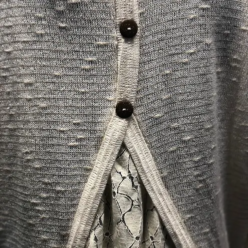 Sage Romantic  Tunic style sweater w/lace layer