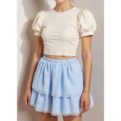 Hill House Clara Tiered Tulle Skirt, Powder Blue, XS