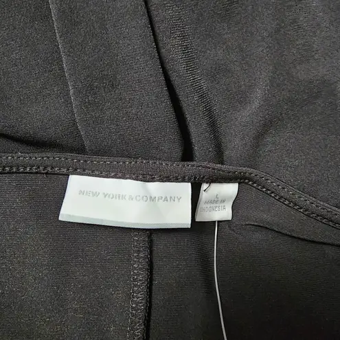 Pacific&Co NY& Black Surplice Long Sleeve Jersey Knit Blouse Size Large