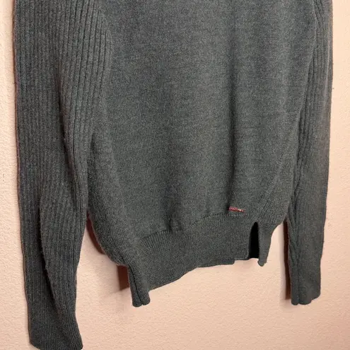 Dsquared2 Grey 100% Wool Crewneck Women’s Sweater Ribbed Sleeves. Size L Gray Size L - Image 3