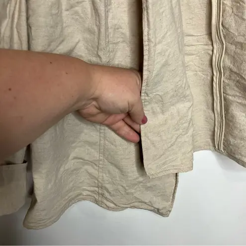 Lane Bryant  linen‎ Blend open blazer tan size 26