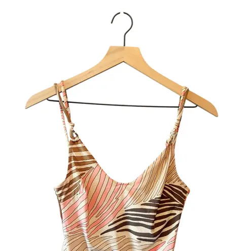 La Perla Studio One Piece Swimsuit Size 44 Pink Brown Abstract Print