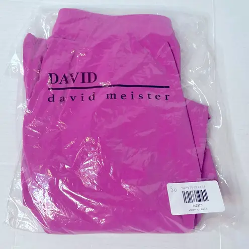 David Meister Hot Pink Fluid Jersey Asymmetrical Elastic Waist Skirt Size XL NEW