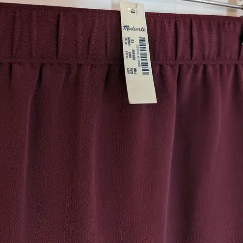 Madewell  NWT burgundy silk skirt Size XS