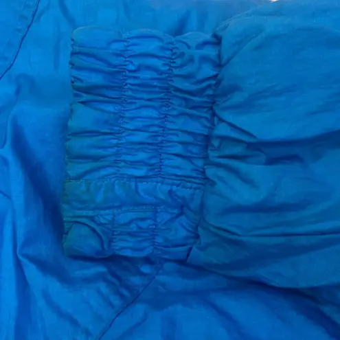 Vintage Downhill Racer Blue Nylon Ski Jacket Sz Sm Women’s Zipper Velcro