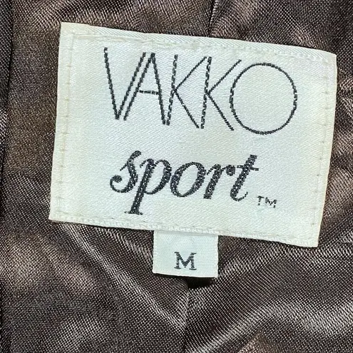 Vakko Vest Womens M Brown Leather Suede Collared snap front Pockets Lined Size M