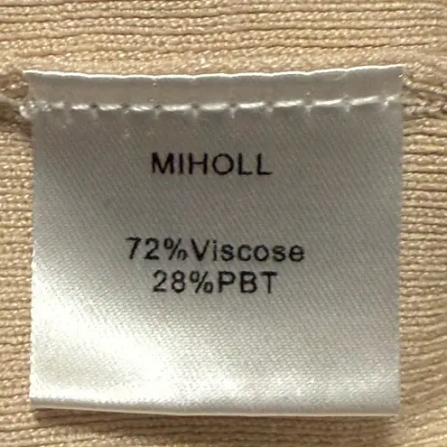 MIHOLL Ribbed Summer Racerback Tank Tops Sleeveless Halter Knit Cream Medium Tan