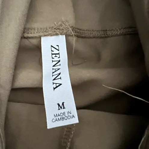 Zenana Outfitters Cotton Wide Waistband Moto Leggings