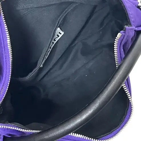 Ganni Knot Purse OS Purple Tech Fabric Mini Bag Removable Strap Baguette Style