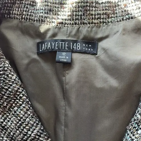 Lafayette 148 Grey Wool Tweed Jacket size 12 Gray