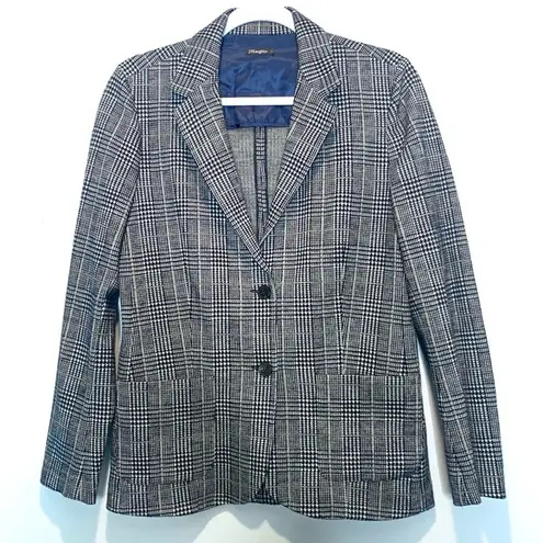 J. McLaughlin  Wool Blend Plaid Houndstooth Single Breasted Blazer