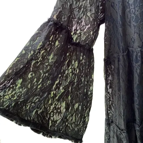 H.I.P. NWT π« 2-Piece Set, Olive Green Sheer Lace Retro Peasant Top+Tank Top, 1X