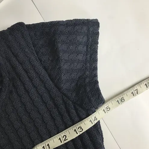 Gracia Womens Fit & Flare Skater Dress Size S Blue Knit Minimalist Preppy Office