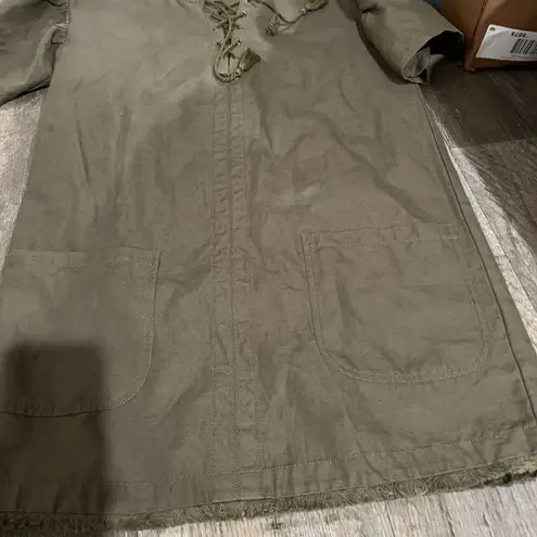 Ulla Johnson Marcelle Olive Cotton Twill Tunic Ruffle Dress 2