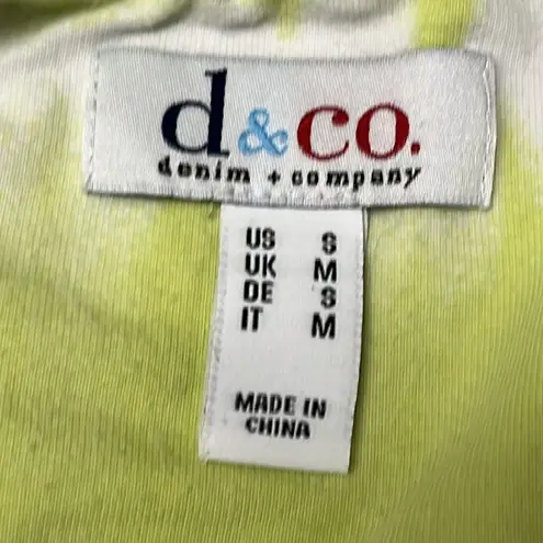 Denim & Co. Light Lime Green/Wht. Tie Dye Crewneck Long Sleeve Sweatshirt