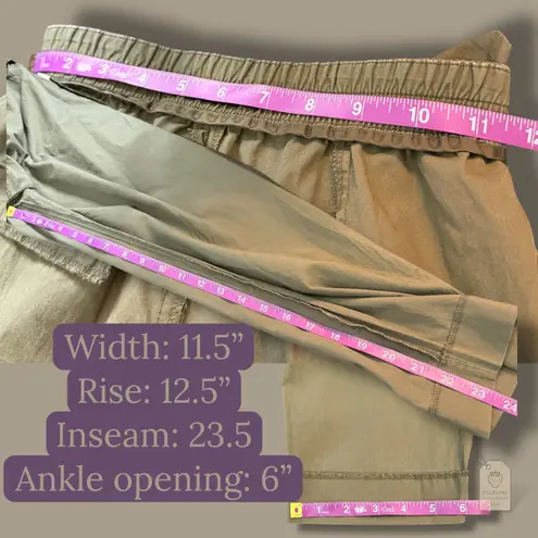 Zara Basic olive paperbag tie belt ankle pants XS Green