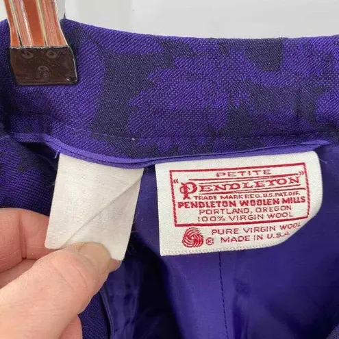 Pendleton Vintage Old Money Blazer Skirt Set size 10 Purple Virgin Wool Floral