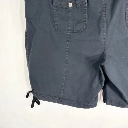 kim rogers Plus Size 3X Shorts Black Elastic Waist Pockets Drawstring Hem 106