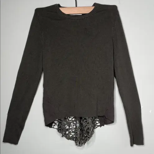 Bailey 44 Love Ya So Sweater Green Silk Bamboo Wool Blend Open Back Size S