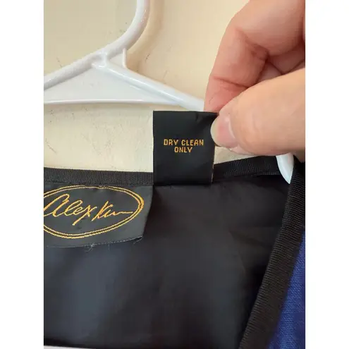 Alex Kim Multicolor Embroidered Patchwork Button Front Jacket Blue Women Medium