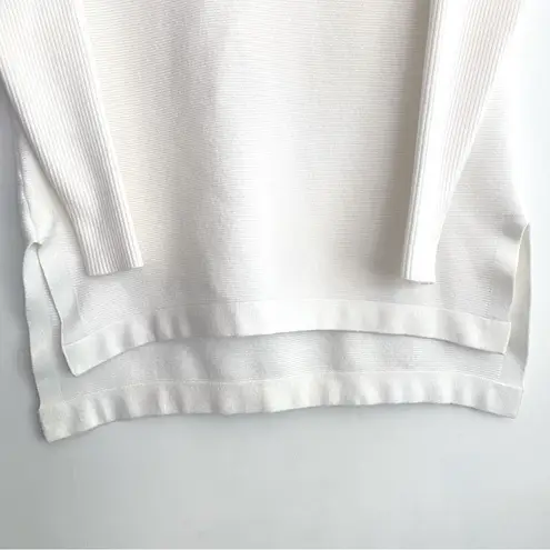Lillusory Oversized Turtleneck Split Hem Batwing Pullover Tunic Sweater XS/S White