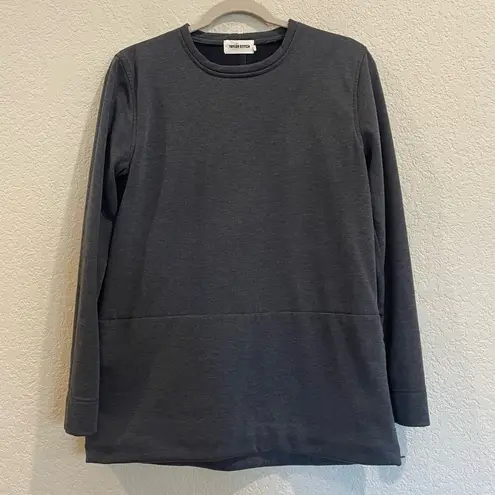Taylor Stitch The Chandler Gray Sweatshirt with Side Zipper and Hidden Pocket Size M