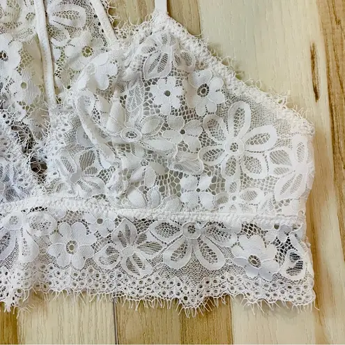 Aerie  Lace Bralette Womens Size Medium Cream/Ivory Racerback