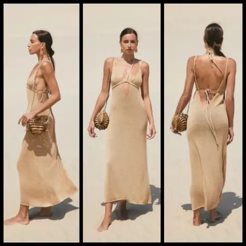 Cult Gaia ππ Kingsley Knit Dress ~ Light Camel Medium M NWT