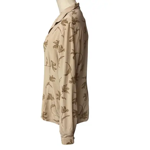Jacqueline Ferrar Floral Collared Long Sleeve Silk Button Up Blouse Size 6 NWT