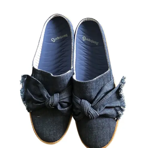 Baretraps Vida Rebound Technology Platform Mules Sz. 9 Blue Denim Bow Slip On