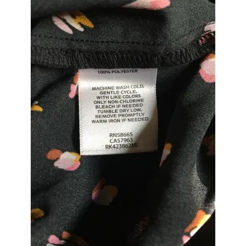 Free Press NEW Size XL Printed Black Cropped Puff Sleeve Top