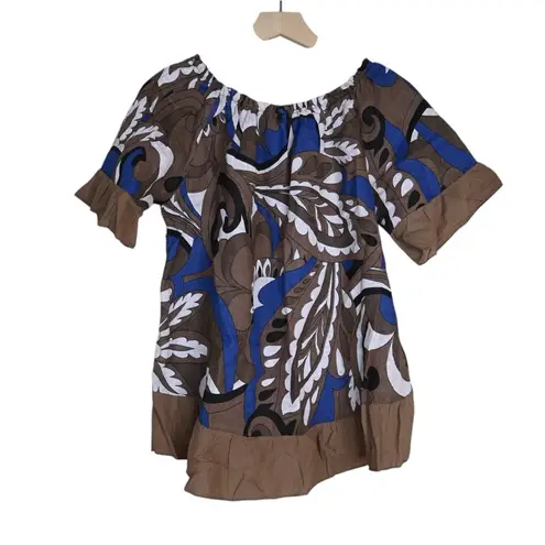 Terzo Millennio Women's M Linen Italian Made Pullover Blouse Brown Size M