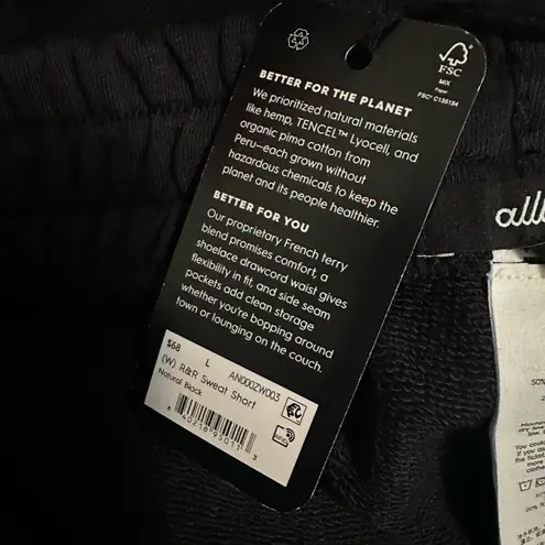 Allbirds NWT  Women's R&R Sweat Short Natural Black Size L - Image 4