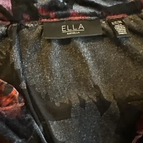 Ella Womens Velvet Burnout Top Size Small Black Sheer Vamp Whimsigoth
