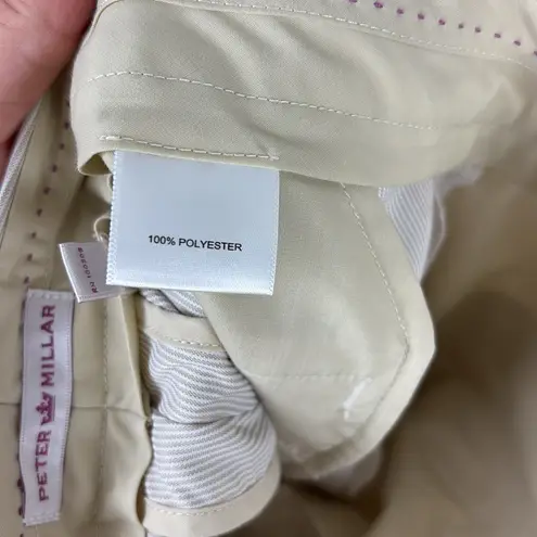 Peter Millar Golf Shorts Bermuda Performance Women’s Size 12 Stripe White Tan