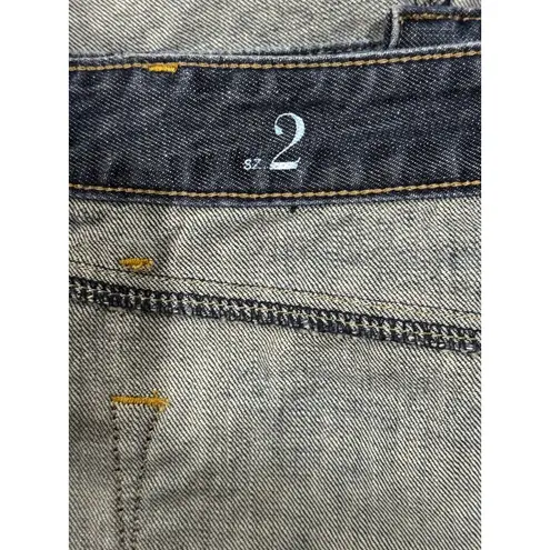 NEW Ann Taylor Loft 100% Cotton Distressed Jeans Mini Skirt Blue Denim Women 2